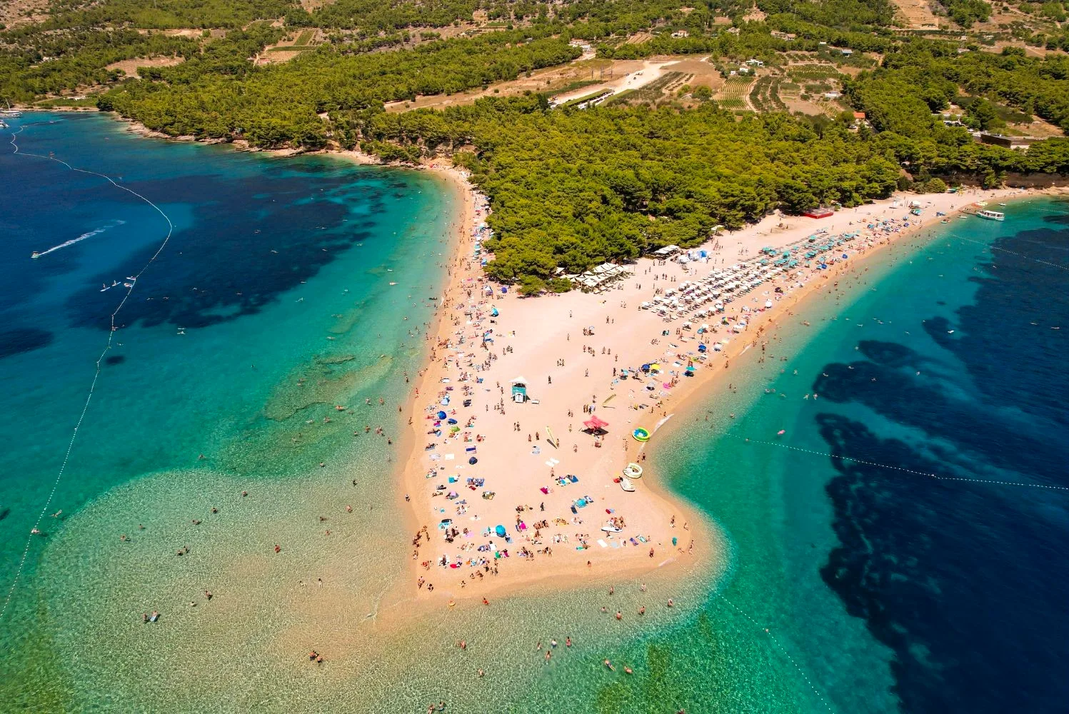 Zlatni Rat golden pebble beach, Brač Island, Croatia