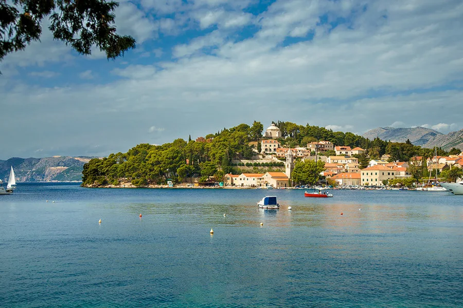 Boats moored at Cavtat old town on the Konavle coast