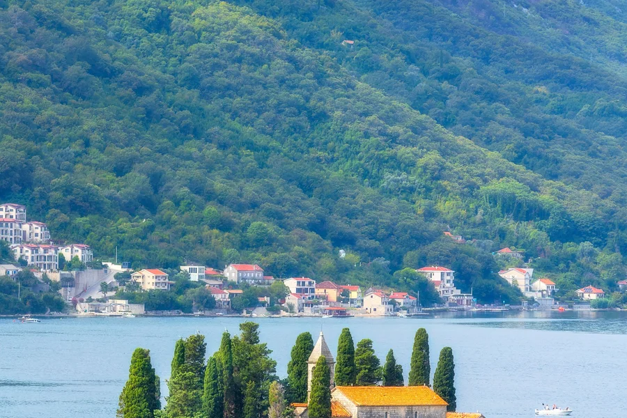 Island church off Perast in the Bay of Kotor, Montenegro day trip from Dubrovnik