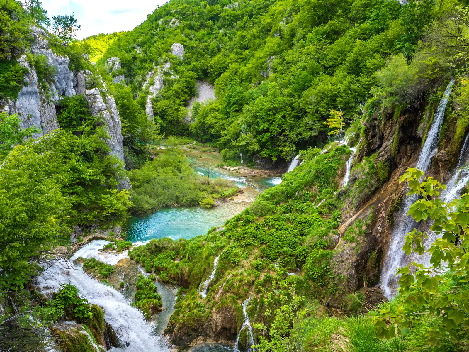 Plitvice Lakes National Park waterfalls, day trip from Zagreb