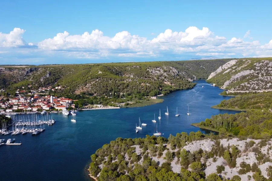 The town of Skradin on the Krka river, gateway to the national park