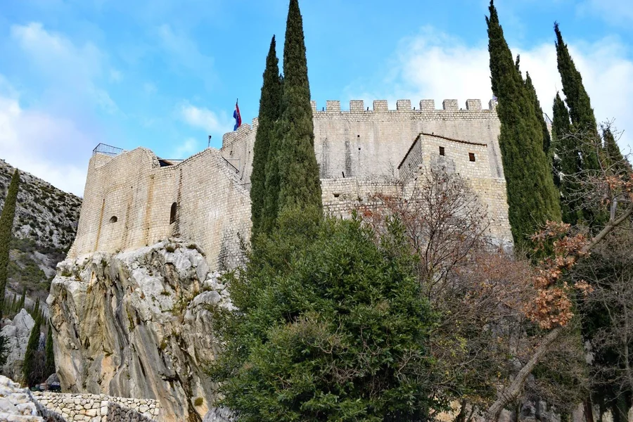 Sokol Grad fortress above the Konavle valley near Dubrovnik
