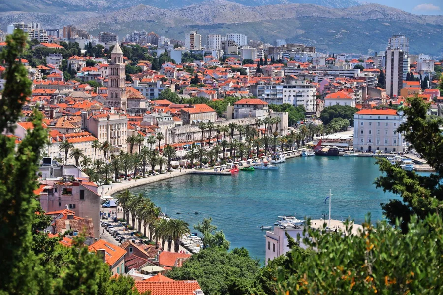 Split old town rooftops and the harbour beyond