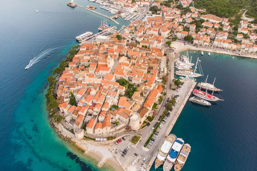 Korčula old town on its own peninsula, Croatia