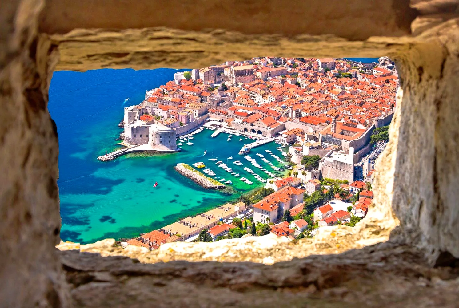 Dubrovnik old town and harbour