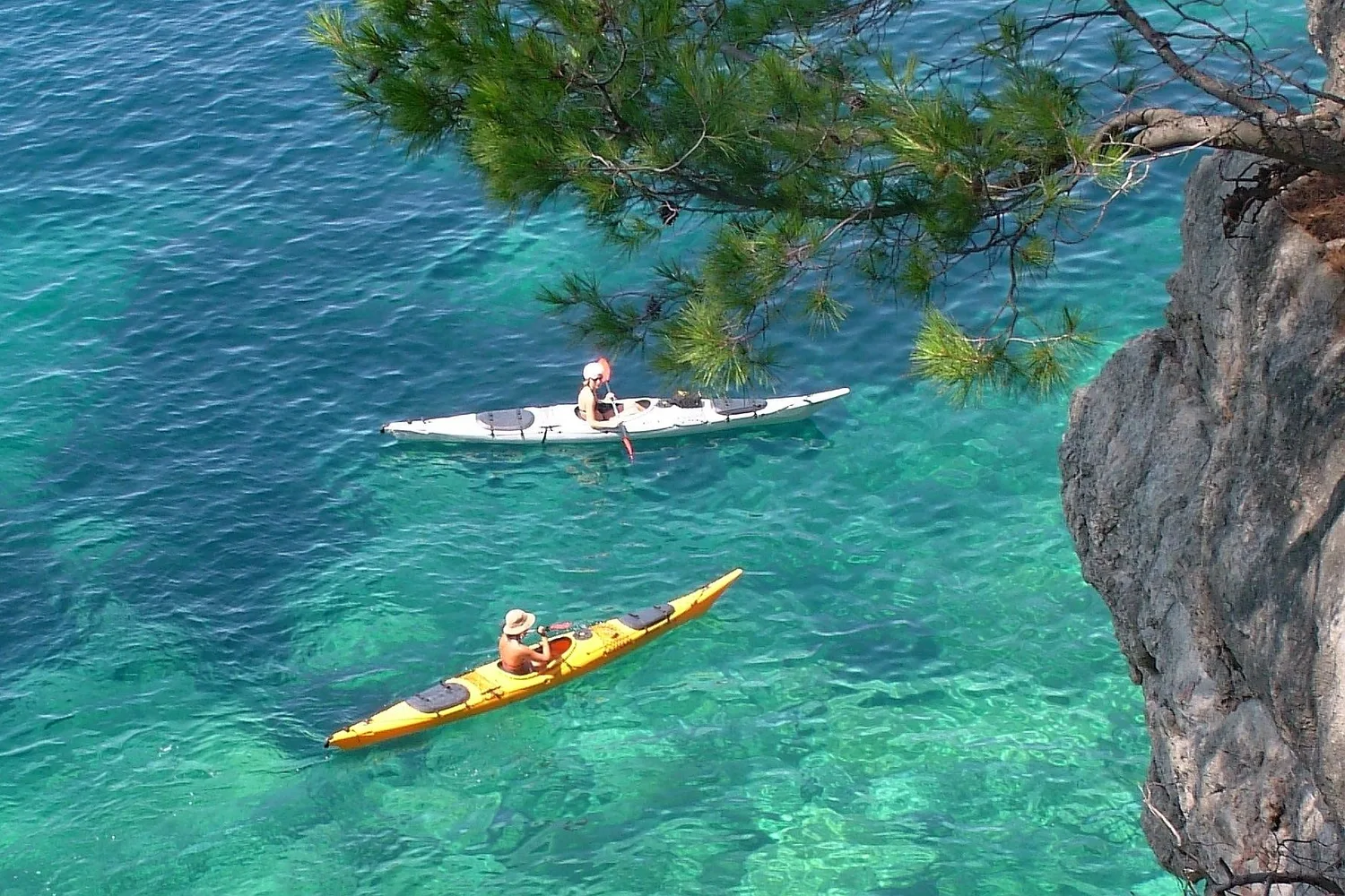 Sea kayaking off Koločep Island, Elaphiti archipelago, Croatia