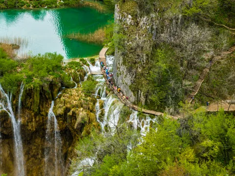 Boardwalks above the lakes in Plitvice Lakes National Park