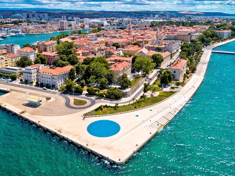 Aerial view of Zadar's old town peninsula