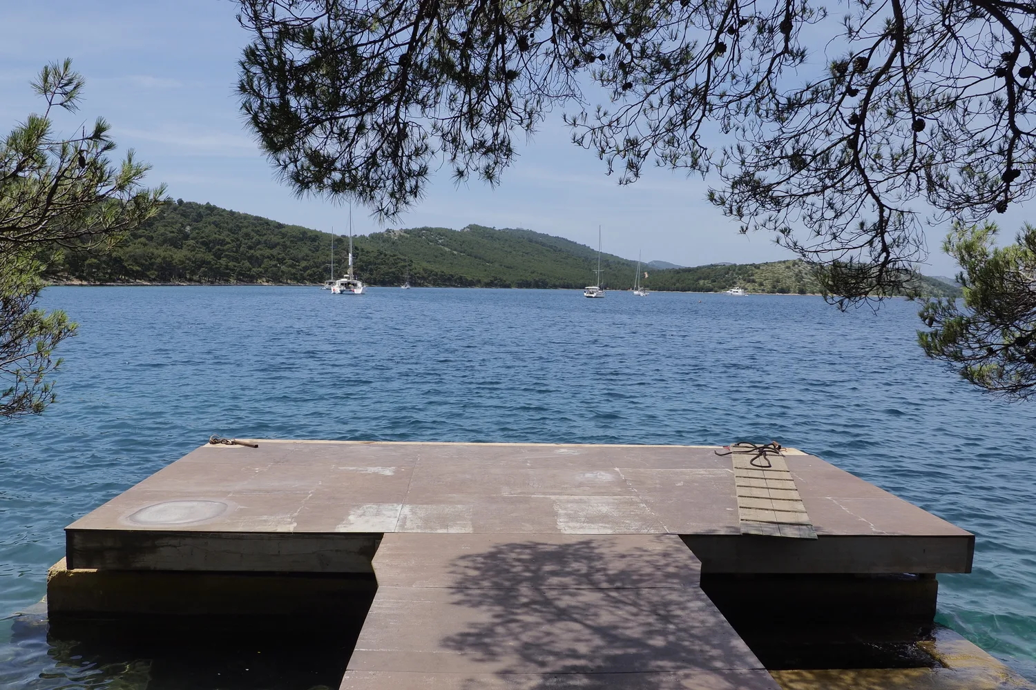 Telašćica bay with anchored sailboats, Dugi Otok, Croatia