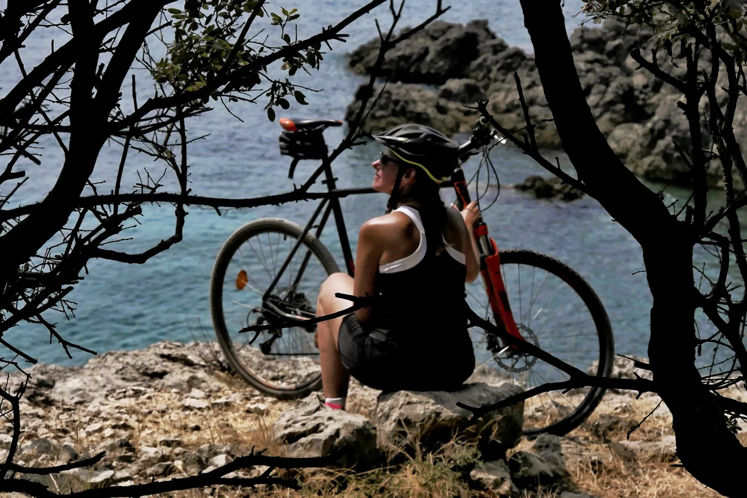 Cycling along the coast of Krk Island
