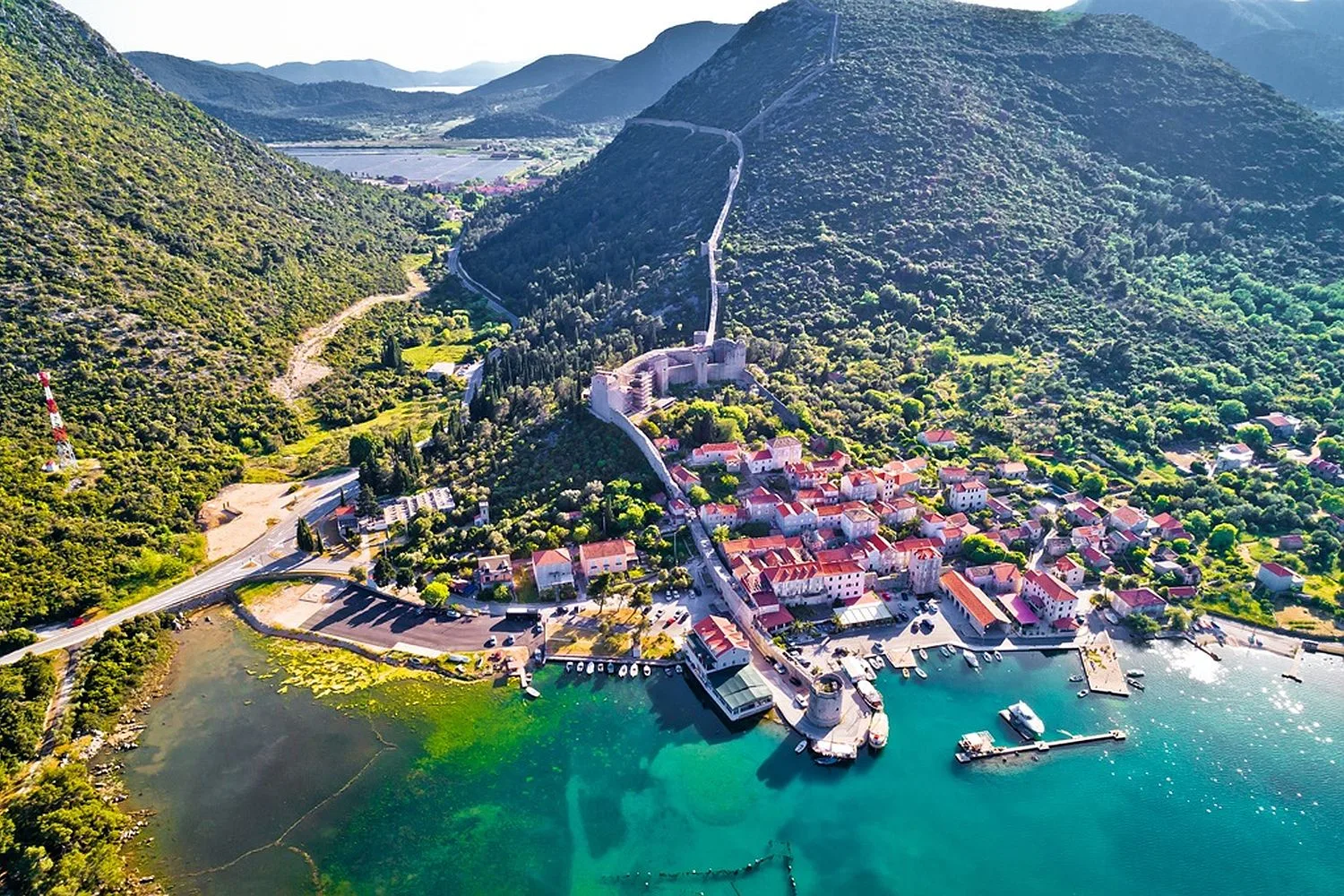 Ston town walls and salt pans, Dubrovnik to Ston private transfer